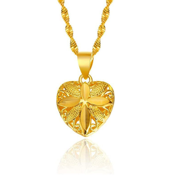 Gold Heart Necklace for Women